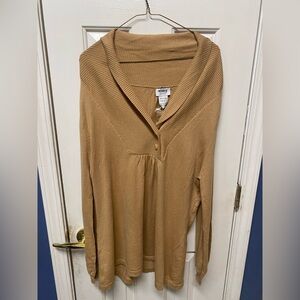 Monroe &  Maine XL women’s Beige  sweater long sleeve V-neck NWT